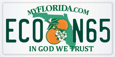 FL license plate ECON65