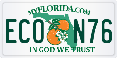 FL license plate ECON76