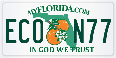 FL license plate ECON77