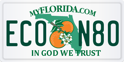 FL license plate ECON80