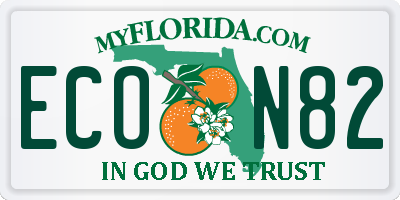 FL license plate ECON82
