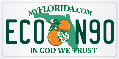 FL license plate ECON90