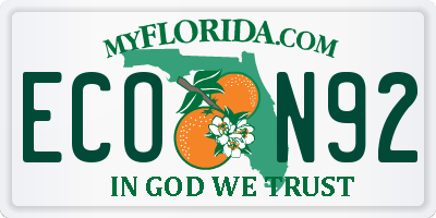 FL license plate ECON92