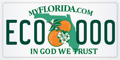 FL license plate ECOO00