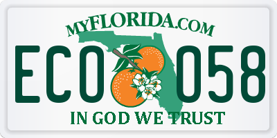 FL license plate ECOO58