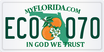 FL license plate ECOO70