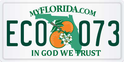 FL license plate ECOO73