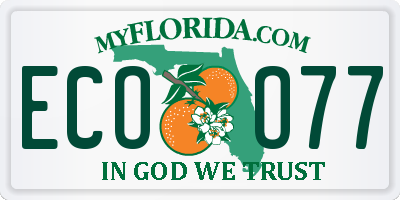 FL license plate ECOO77