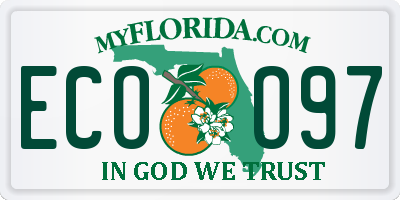 FL license plate ECOO97