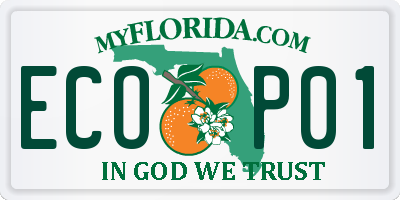 FL license plate ECOP01