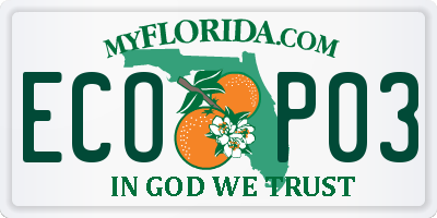 FL license plate ECOP03