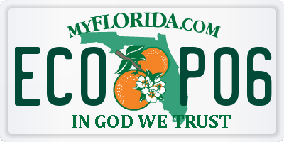 FL license plate ECOP06