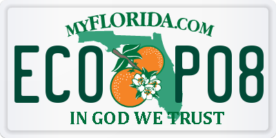 FL license plate ECOP08