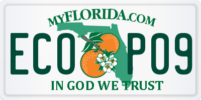 FL license plate ECOP09