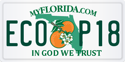 FL license plate ECOP18
