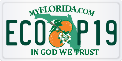 FL license plate ECOP19