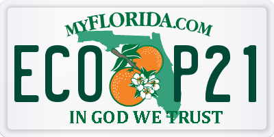 FL license plate ECOP21
