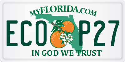 FL license plate ECOP27