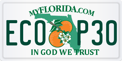 FL license plate ECOP30