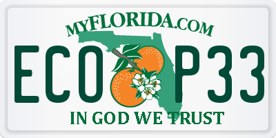 FL license plate ECOP33