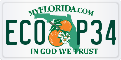 FL license plate ECOP34