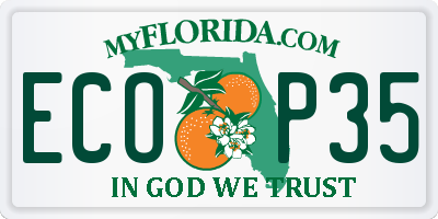 FL license plate ECOP35