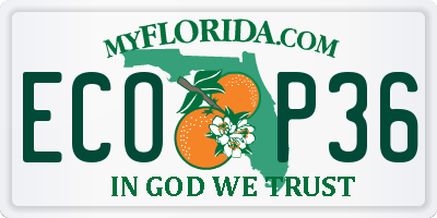 FL license plate ECOP36