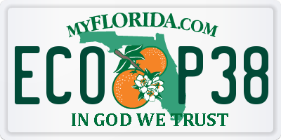 FL license plate ECOP38