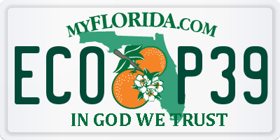 FL license plate ECOP39