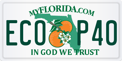FL license plate ECOP40