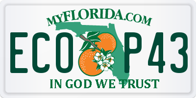 FL license plate ECOP43