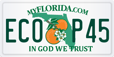 FL license plate ECOP45