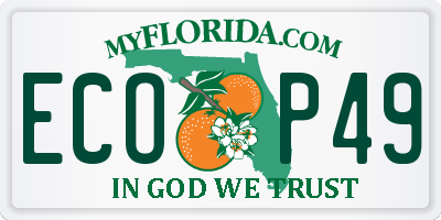 FL license plate ECOP49