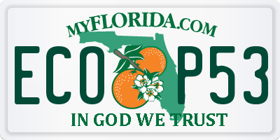 FL license plate ECOP53