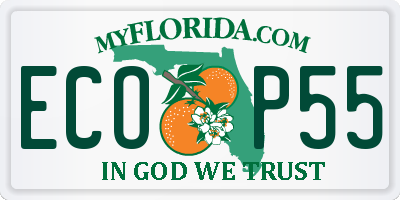 FL license plate ECOP55