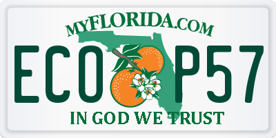 FL license plate ECOP57