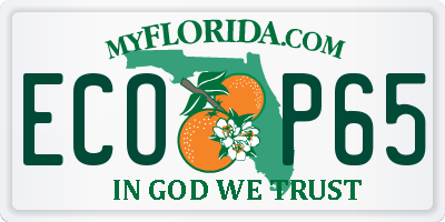 FL license plate ECOP65