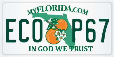 FL license plate ECOP67
