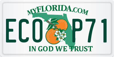 FL license plate ECOP71