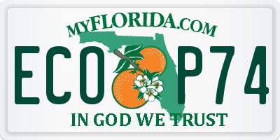 FL license plate ECOP74