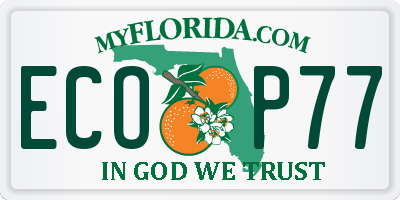 FL license plate ECOP77