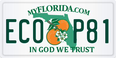 FL license plate ECOP81
