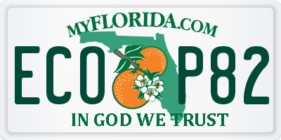 FL license plate ECOP82