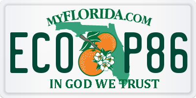 FL license plate ECOP86