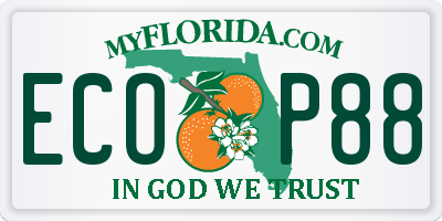 FL license plate ECOP88