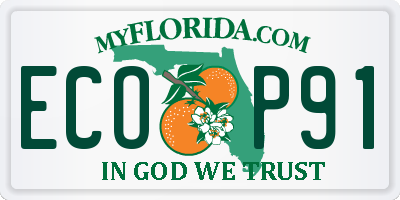 FL license plate ECOP91