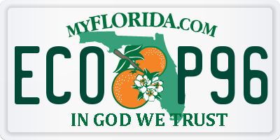 FL license plate ECOP96