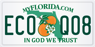 FL license plate ECOQ08