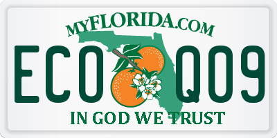 FL license plate ECOQ09