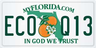 FL license plate ECOQ13